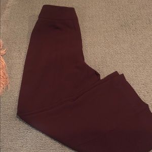 Zara cropped wide legged dress pants burgundy